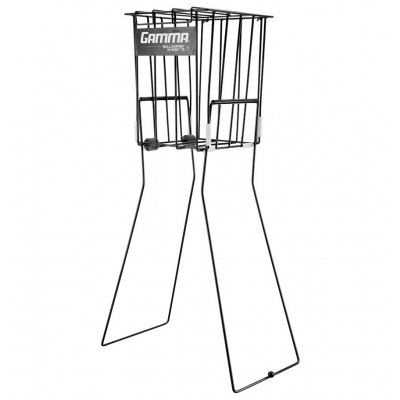 Koszyk Gamma do zbierania piłek tenisowych z kółkami | 75 p. czarny