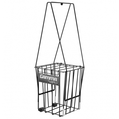 Koszyk Gamma do zbierania piłek tenisowych z kółkami | 75 p. czarny