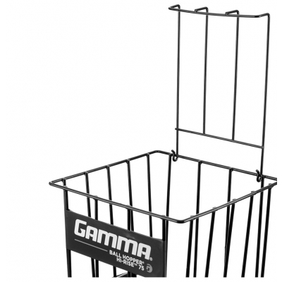 Koszyk Gamma do zbierania piłek tenisowych z kółkami | 75 p. czarny